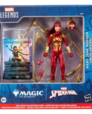 Marvel Legends Magic: The Gathering: Spider-man Mary Jane Watson  Iron Spider   Plus Exclusive Foil Card  Action Figure 15 Cm