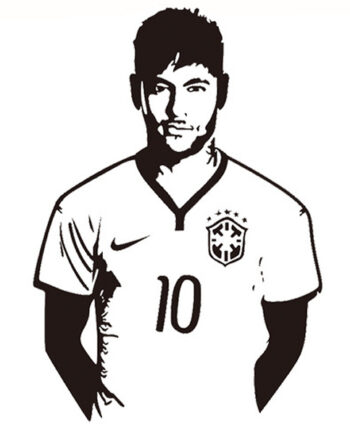 Neymar Wallsticker  Flot Fodbold Wallsticker  83x58cm