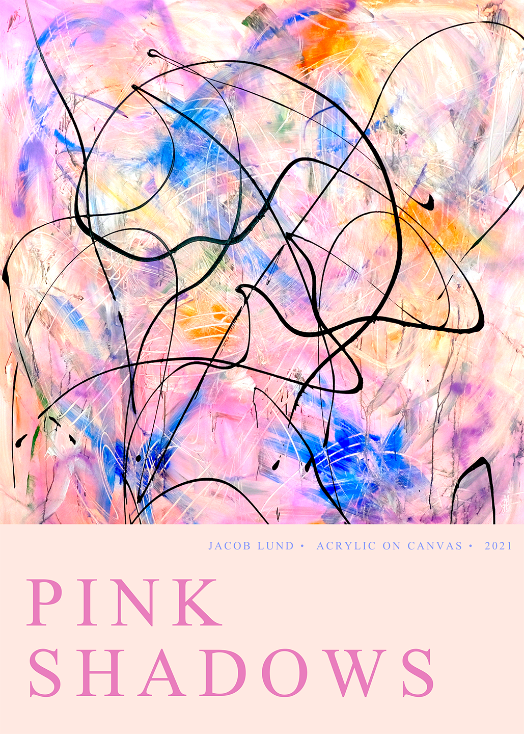 Pink Shadows Poster Af Jacob Lund Art