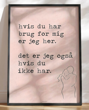 Plakat Med Kærligt Citat Om Støtte Er Her For Dig