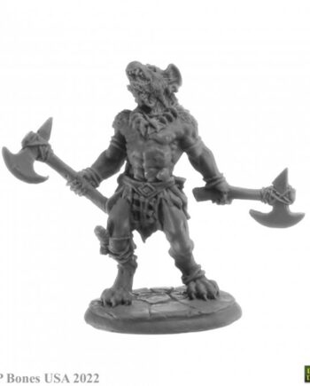 Reaper Bones Usa Dungeon Dwellers: Blackmane  Gnoll Ravager Plastic Miniature