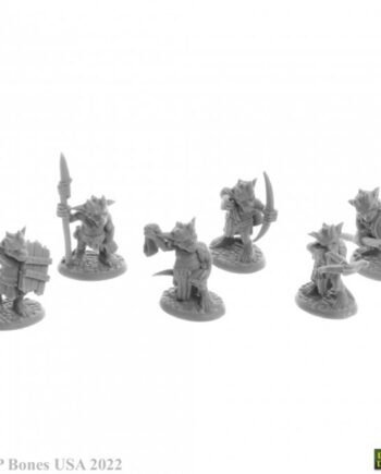 Reaper Bones Usa Dungeon Dwellers: Ratpelt Kobold Warriors     Plastic Miniatures