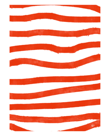Red Stripes Af Jacob Lund Art