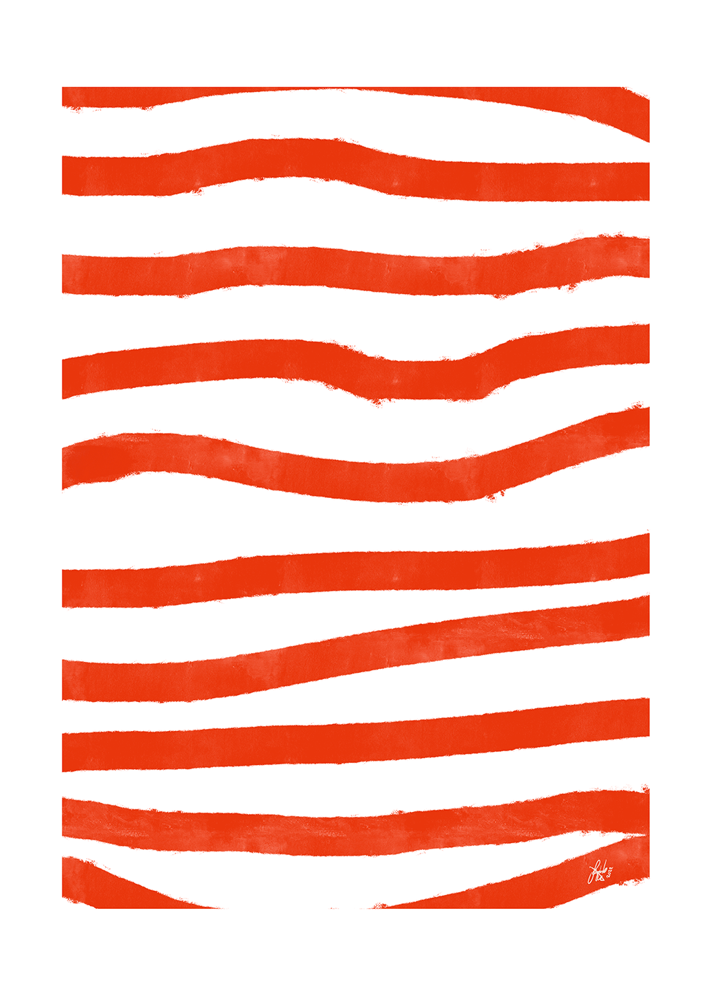 Red Stripes Af Jacob Lund Art
