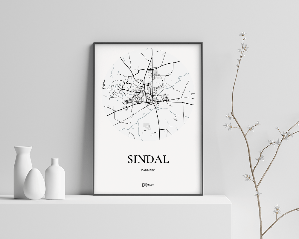 Sindal Plakaten Rundt Kort Hvid 50 70 Cm  B2