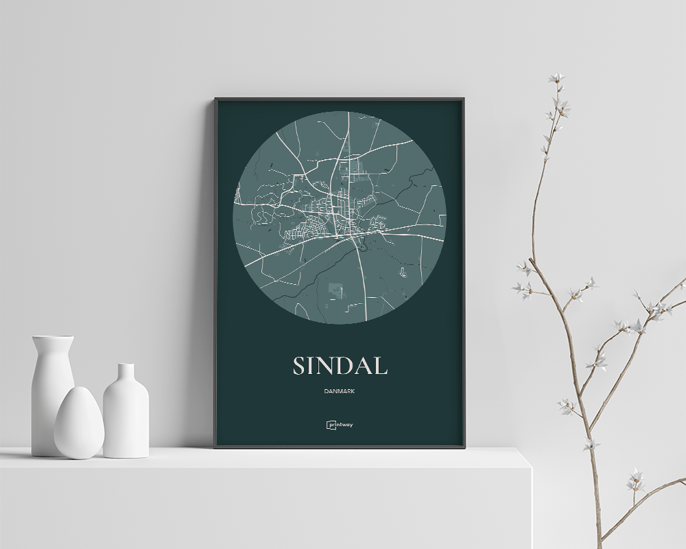 Sindal Plakaten Rundt Kort Skovgrøn 70 100 Cm  B1