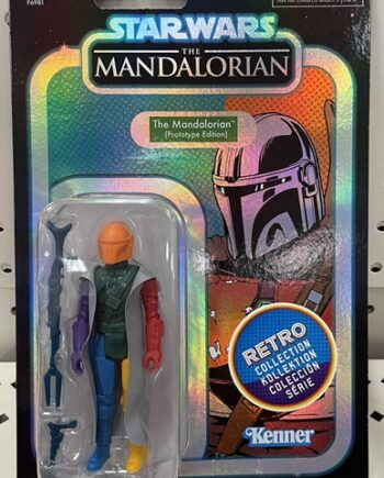 Star Wars: The Mandalorian  Prototype Edition  Wave  : The Mandalorian  Orange Helmet   Retro Collection  Figure 10cm