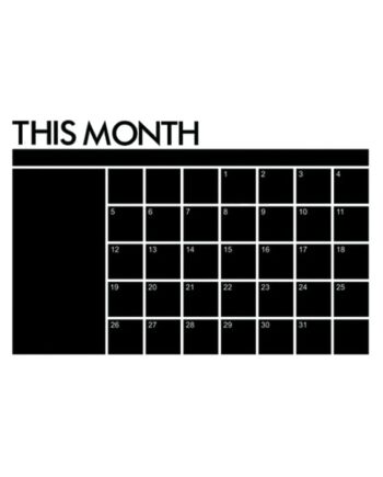 Stor Wallsticker Tavle Til Kridt    This Monthâ  Kalender Med Tal  60x100cm