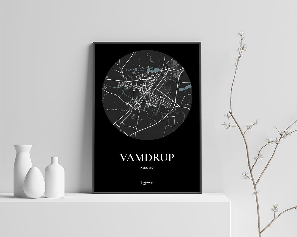 Vamdrup Plakaten Rundt Kort Sort 70 100 Cm B1