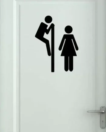 Wc Skilt   Lurer Wallsticker
