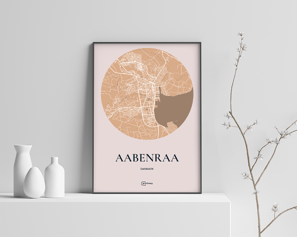 Aabenraa Plakaten Rundt Kort Guld 70 100 Cm  B1