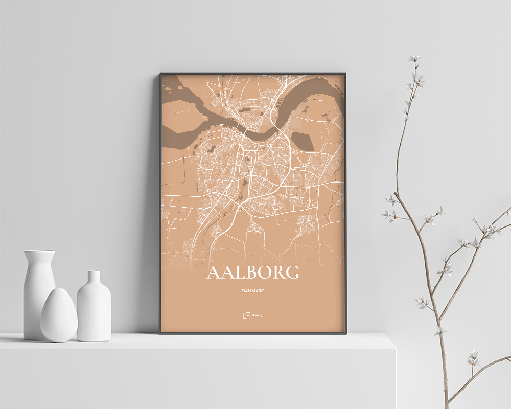 Aalborg Plakaten Fuldt Kort Guld 70 100 Cm  B1