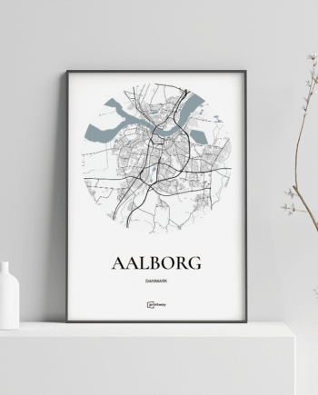 Aalborg Plakaten Rundt Kort Hvid 70 100 Cm  B1