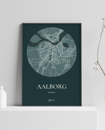 Aalborg Plakaten Rundt Kort Skovgrøn 70 100 Cm  B1