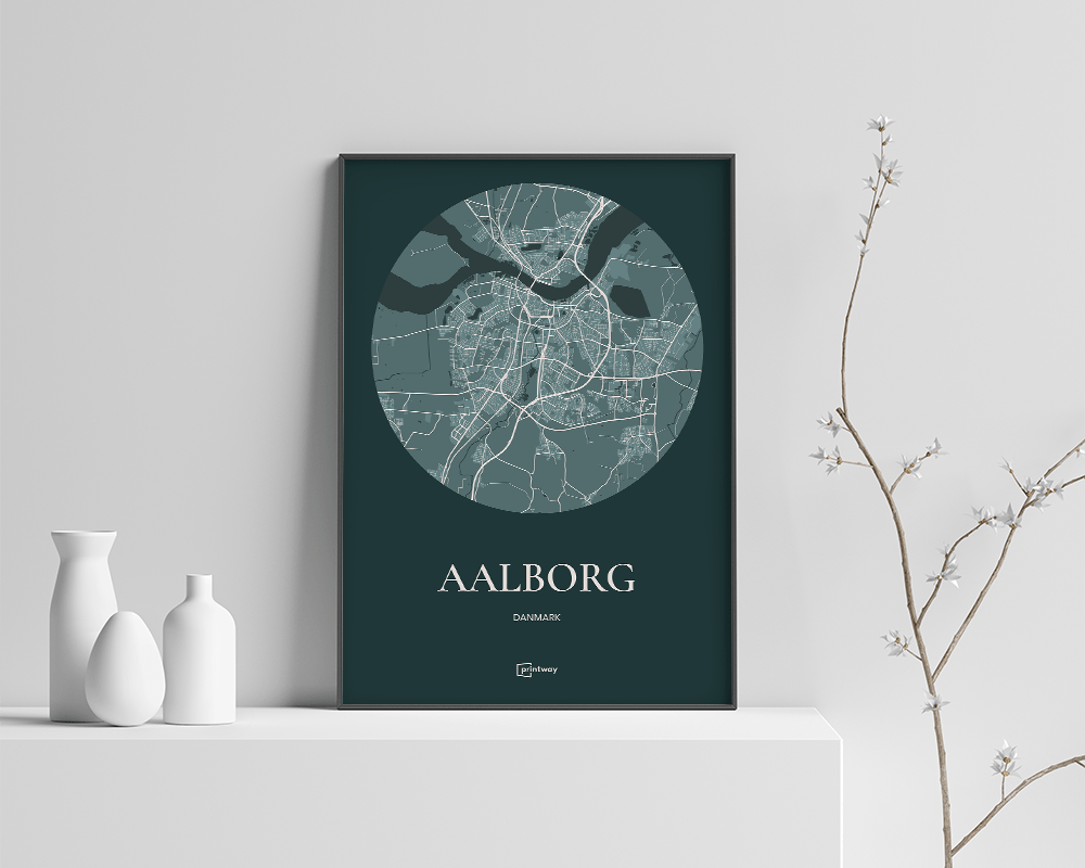Aalborg Plakaten Rundt Kort Skovgrøn 70 100 Cm  B1