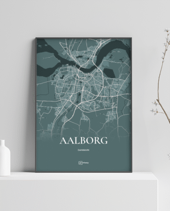 Aalborg Plakaten Fuldt Kort Skovgrøn 70 100 Cm  B1