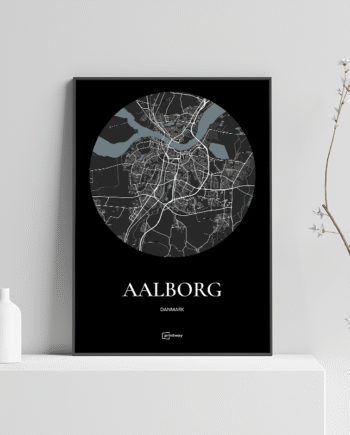 Aalborg Plakaten Rundt Kort Sort 70 100 Cm  B1