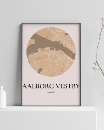 Aalborg Vestby Plakaten Rundt Kort Guld 70 100 Cm  B1