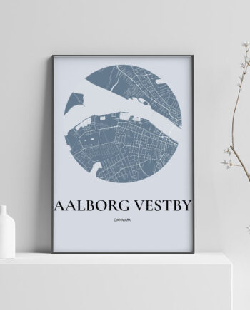 Aalborg Vestby Plakaten Rundt Kort Havblå 70 100 Cm  B1