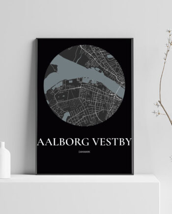 Aalborg Vestby Plakaten Rundt Kort Sort 70 100 Cm  B1