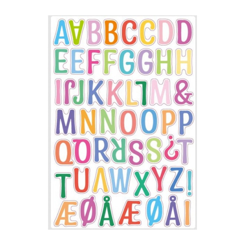 Alfabet Wallsticker Med Farverige Bogstaver  Store Bogstaver    Til