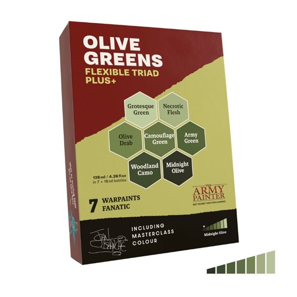 Army Painter Warpaints Fanatic: Olive Greens Flexible Triad Plus Wp8091