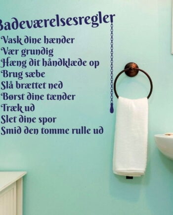 Badeværelsesregler Wallsticker
