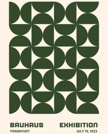 Bauhaus Plakat 13 Modulære Former   Grøn