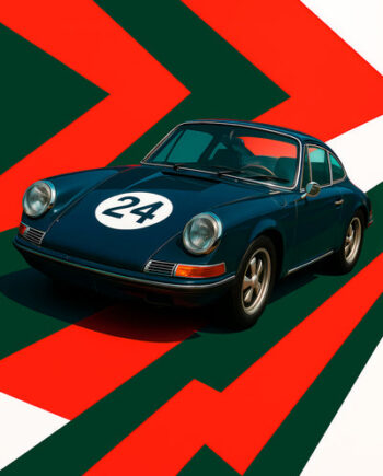 Bil Plakat 91 Porsche 911