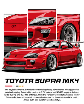 Bil Plakat 120 Toyota Supra Mk4