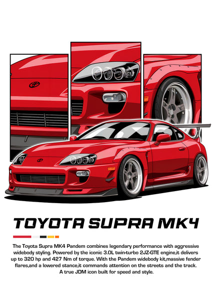 Bil Plakat 120 Toyota Supra Mk4
