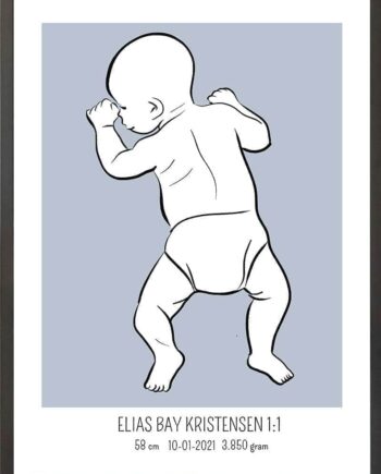 Birth Poster   Fødselsplakat  :  På Maven Blå
