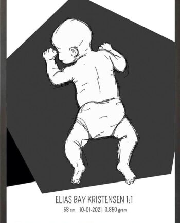 Birth Poster   Fødselsplakat  :  På Maven Blå