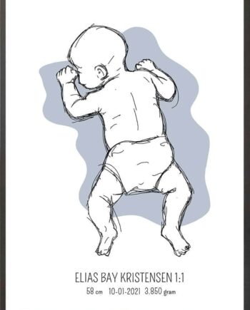 Birth Poster   Fødselsplakat  :  På Maven Blå