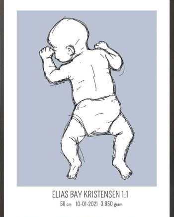 Birth Poster   Fødselsplakat  :  På Maven Lyserød