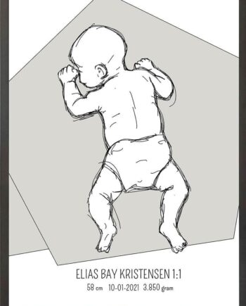 Birth Poster   Fødselsplakat  :  På Maven Lyserød