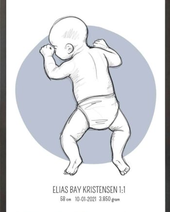 Birth Poster   Fødselsplakat  :  På Maven Lyserød