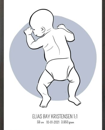 Birth Poster   Fødselsplakat  :  På Maven Lyserød