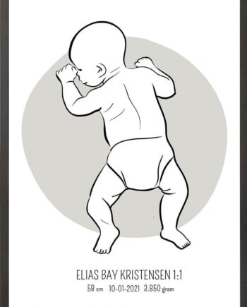 Birth Poster   Fødselsplakat  :  På Maven Lyserød