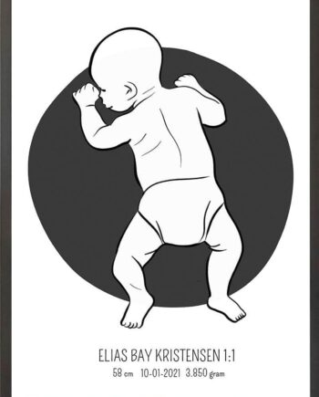 Birth Poster   Fødselsplakat  :  På Maven Lyserød