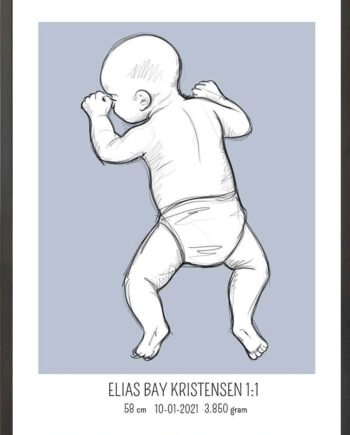 Birth Poster   Fødselsplakat  :  På Maven Lyserød