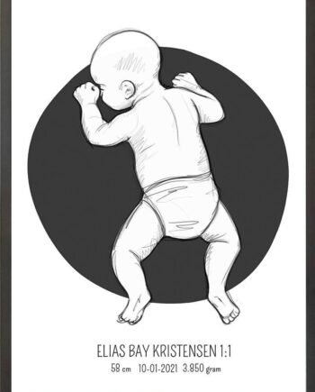 Birth Poster   Fødselsplakat  :  På Maven Lyserød