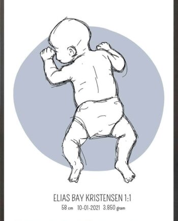 Birth Poster   Fødselsplakat  :  På Maven Lyserød