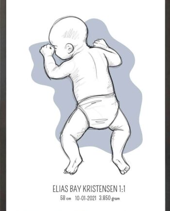 Birth Poster   Fødselsplakat  :  På Maven Lyserød