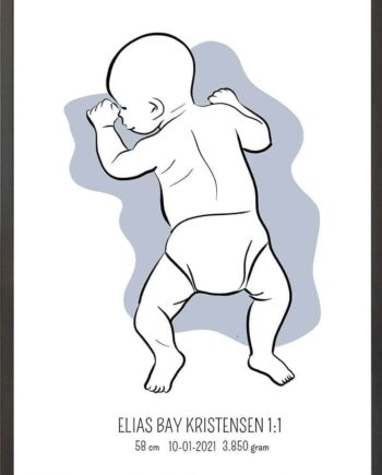 Birth Poster   Fødselsplakat  :  På Maven Lyserød