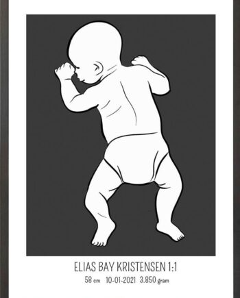 Birth Poster   Fødselsplakat  :  På Maven Lyserød