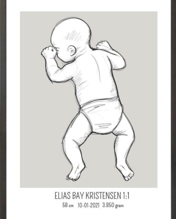 Birth Poster   Fødselsplakat  :  På Maven Lyserød