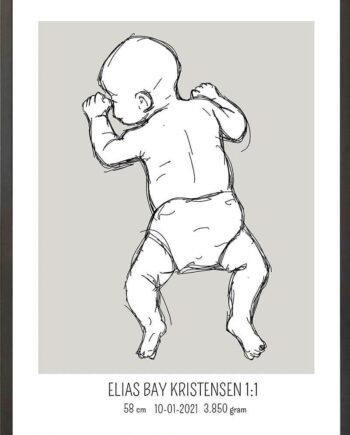 Birth Poster   Fødselsplakat  :  På Maven Lyserød