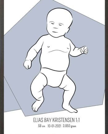 Birth Poster   Fødselsplakat  :  Tumling Blå