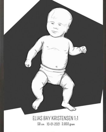 Birth Poster   Fødselsplakat  :  Tumling Blå
